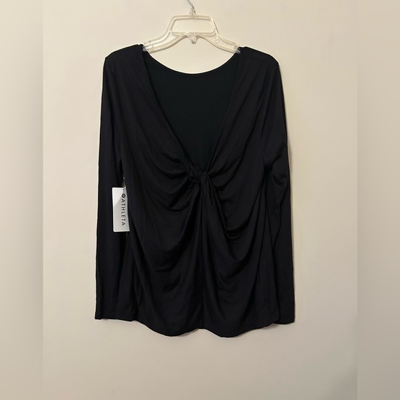 Athleta Waterfall Front Long Sleeve Top Size XL Black NWT - Picture 6 of 9